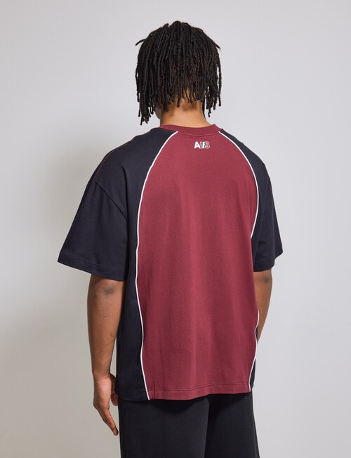 AIR SPACE Piping Pulse Tee, Black & Red product photo View 03 L