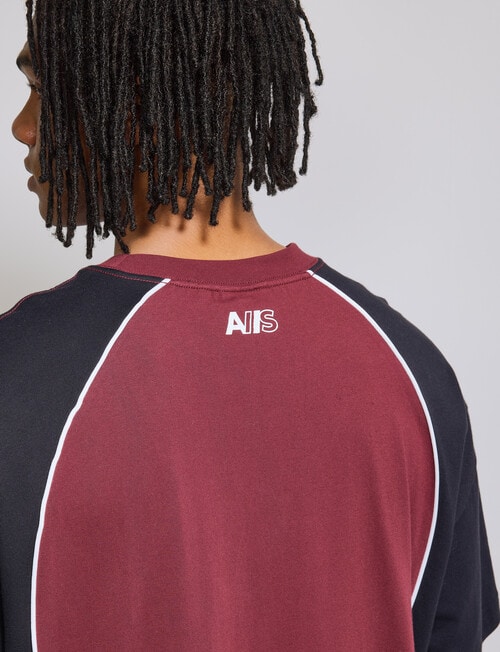 AIR SPACE Piping Pulse Tee, Black & Red product photo View 04 L