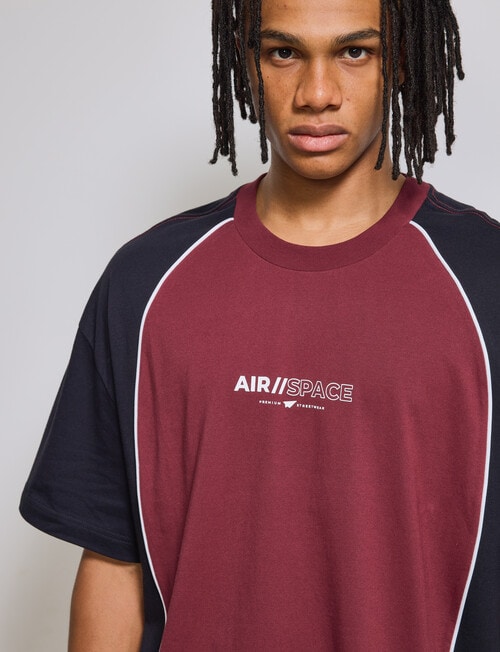 AIR SPACE Piping Pulse Tee, Black & Red product photo View 05 L