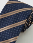 Laidlaw + Leeds Abstract Stripe Tie, Navy product photo View 02 S