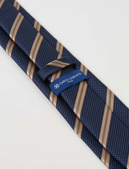 Laidlaw + Leeds Abstract Stripe Tie, Navy product photo View 03 L