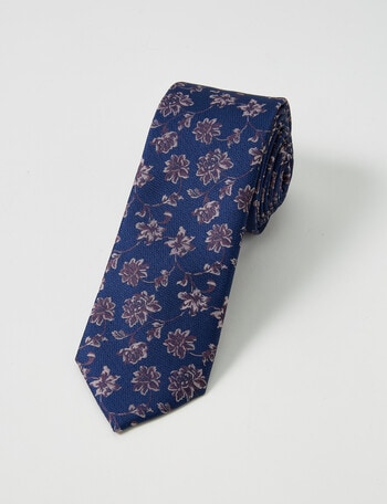 Laidlaw + Leeds Floral Tie, Navy product photo