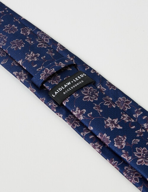 Laidlaw + Leeds Floral Tie, Navy product photo View 03 L