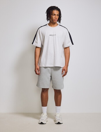 AIR SPACE Shoulder Piping Tee, Grey & Black product photo