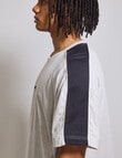AIR SPACE Shoulder Piping Tee, Grey & Black product photo View 05 S