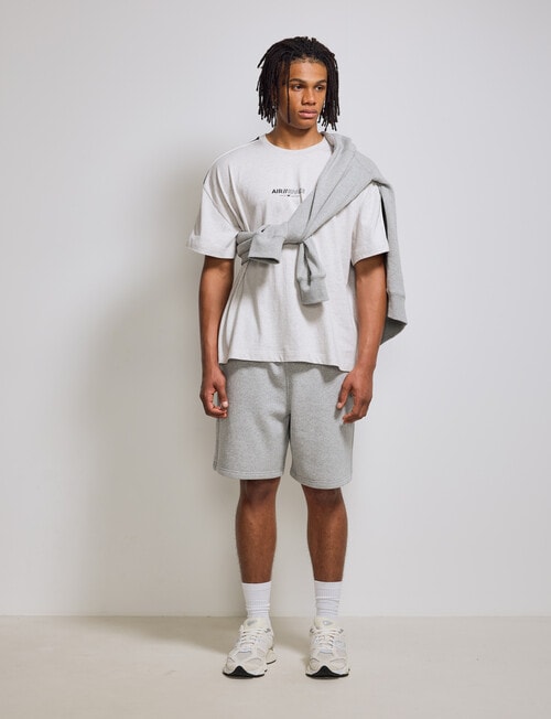 AIR SPACE Shoulder Piping Tee, Grey & Black product photo View 06 L
