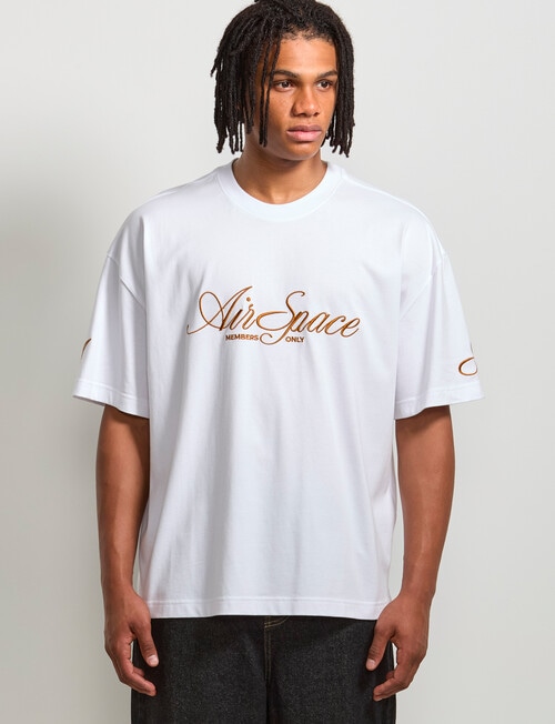 AIR SPACE Threaded Vibes Tee, White product photo View 02 L
