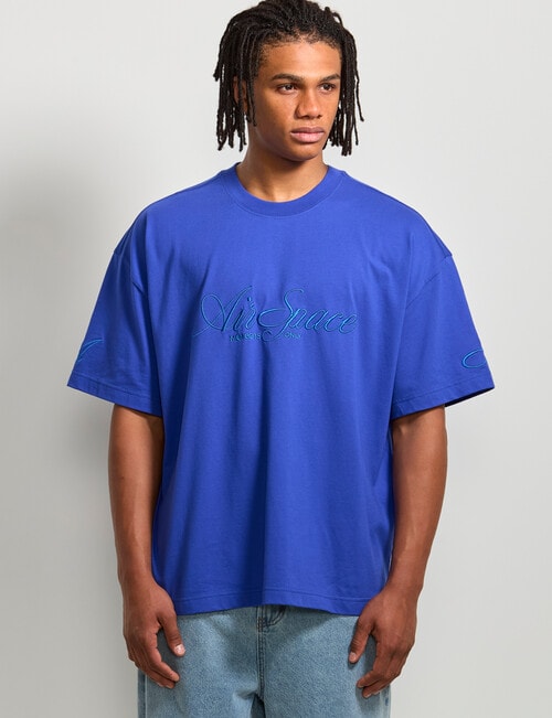 AIR SPACE Threaded Vibes Tee, Blue product photo View 05 L