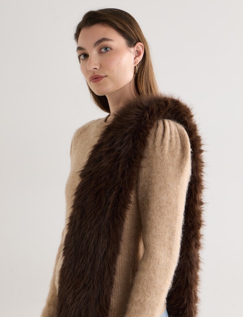 Boston + Bailey Faux Fur Scarf, Chocolate product photo