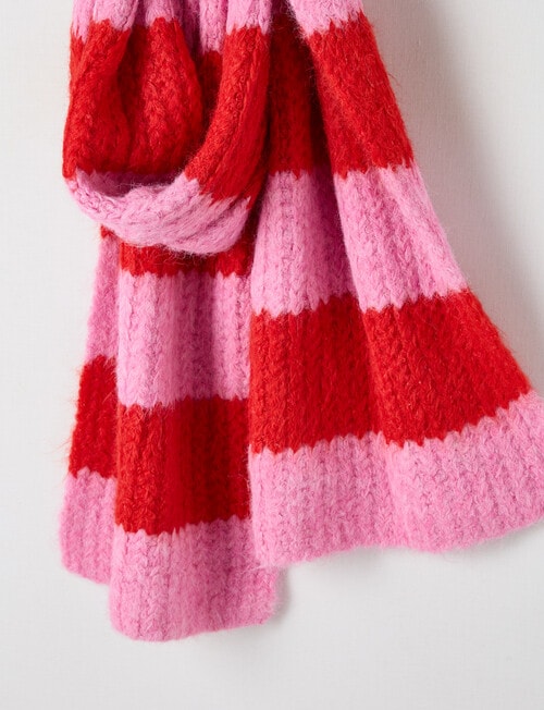 Boston + Bailey Stripey Scarf, Pink & Red product photo View 02 L