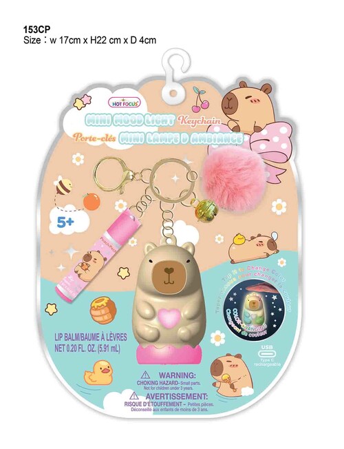 Hot Focus Mini Mood Light Keychain, Capybara product photo