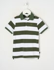Mac & Ellie Stripe Short Sleeve Polo Shirt, Olive product photo