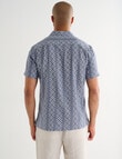 Gasoline Short Sleeve Ikat Shirt, Blue product photo View 02 S