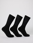 Gym Equipment Grip Crew Socks, 3-Pack, Black product photo