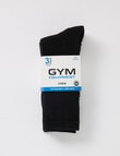 Gym Equipment Grip Crew Socks, 3-Pack, Black product photo View 02 S