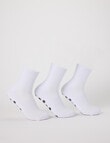 Gym Equipment Grip Quarter Crew Socks, 3-Pack, White product photo