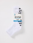 Gym Equipment Grip Quarter Crew Socks, 3-Pack, White product photo View 02 S