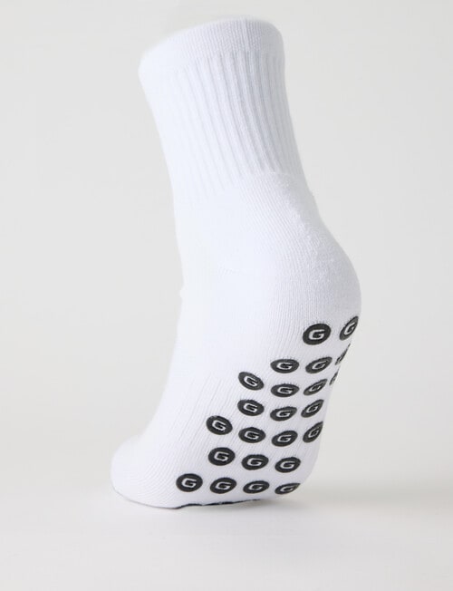 Gym Equipment Grip Quarter Crew Socks, 3-Pack, White product photo View 03 L