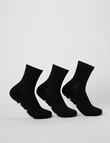 Gym Equipment Grip Quarter Crew Socks, 3-Pack, Black product photo
