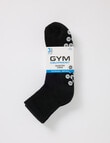 Gym Equipment Grip Quarter Crew Socks, 3-Pack, Black product photo View 02 S