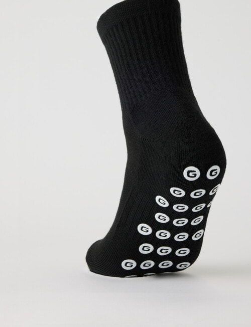 Gym Equipment Grip Quarter Crew Socks, 3-Pack, Black product photo View 03 L