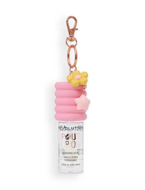Makeup Revolution Pout Lip Oil, Lychee Clear With Pink Charm product photo