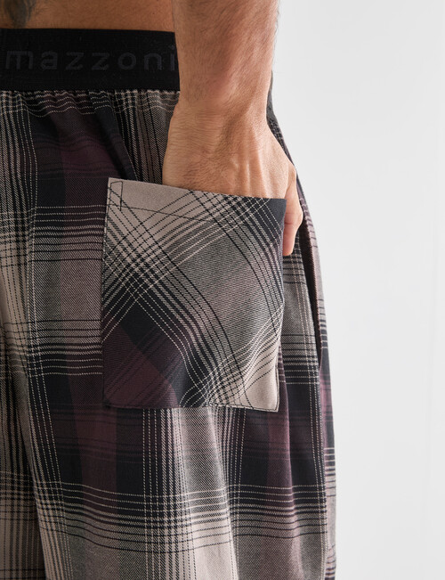 Mazzoni Check Cotton Sleep Pant, Plum product photo View 05 L