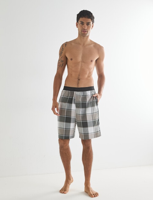 Mazzoni Check Cotton Sleep Short, Fern product photo View 03 L