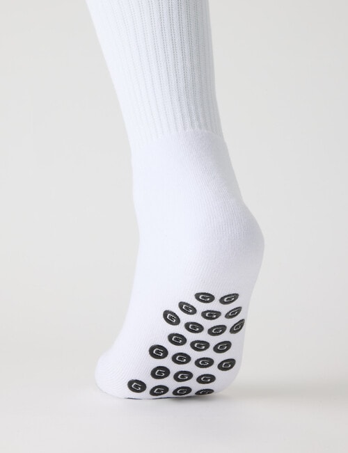Gym Equipment Grip Crew Socks, 3-Pack, White product photo View 03 L