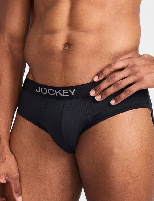 Jockey Chafe Proof Modal Brief, Black product photo View 03 L