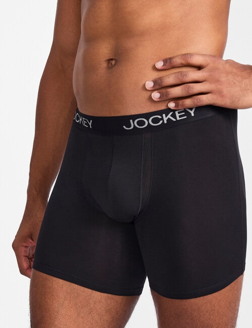 Jockey Chafe Proof Cotton Mid Trunk, Black product photo View 03 L