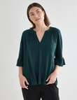 Whistle V-Neck Textured Knit Tee, Atlantic product photo