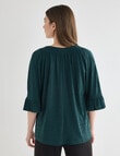 Whistle V-Neck Textured Knit Tee, Atlantic product photo View 02 S