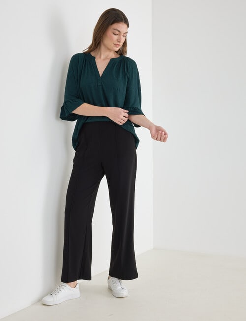 Whistle V-Neck Textured Knit Tee, Atlantic product photo View 03 L