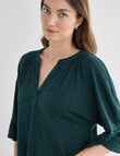 Whistle V-Neck Textured Knit Tee, Atlantic product photo View 04 S