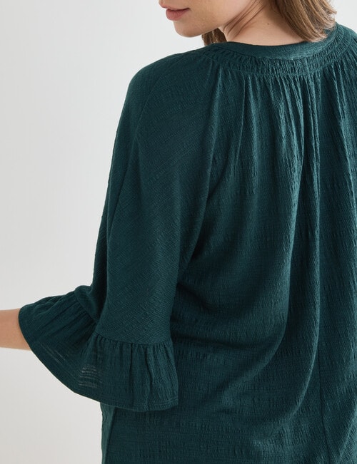 Whistle V-Neck Textured Knit Tee, Atlantic product photo View 05 L