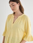 Whistle V-Neck Textured Knit Tee, Lemon product photo View 04 S