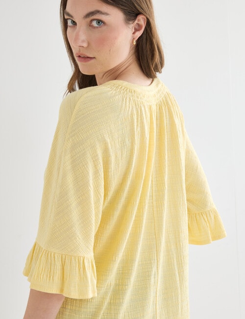 Whistle V-Neck Textured Knit Tee, Lemon product photo View 06 L
