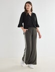 Whistle V-Neck Textured Knit Tee, Black product photo View 03 S