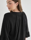 Whistle V-Neck Textured Knit Tee, Black product photo View 05 S