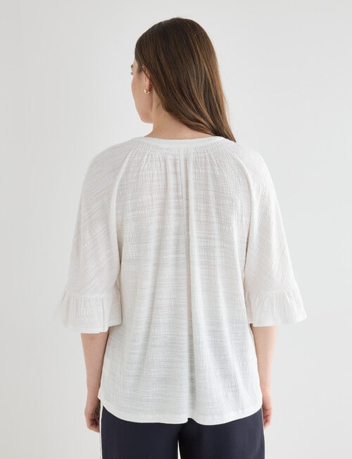 Whistle V-Neck Textured Knit Tee, Ivory product photo View 02 L