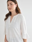 Whistle V-Neck Textured Knit Tee, Ivory product photo View 04 S