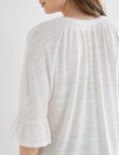 Whistle V-Neck Textured Knit Tee, Ivory product photo View 05 S