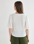 Whistle Broderie Knit Tee, Ivory product photo View 02 S