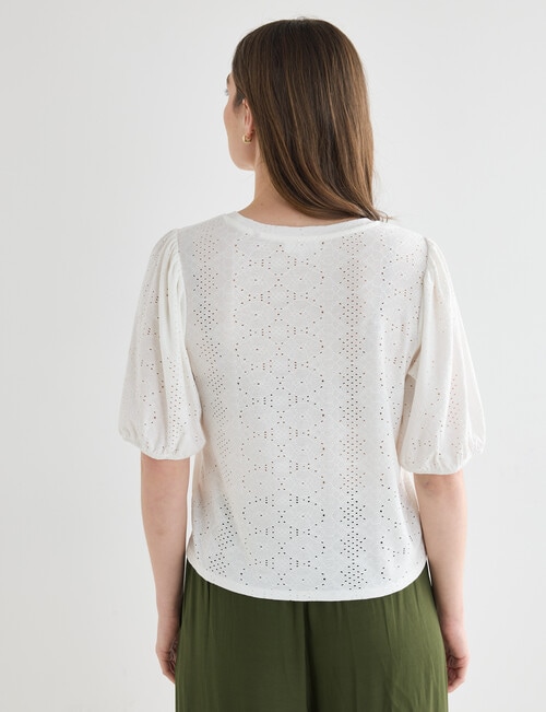 Whistle Broderie Knit Tee, Ivory product photo View 02 L