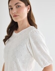 Whistle Broderie Knit Tee, Ivory product photo View 04 S