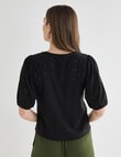 Whistle Broderie Knit Tee, Black product photo View 02 S