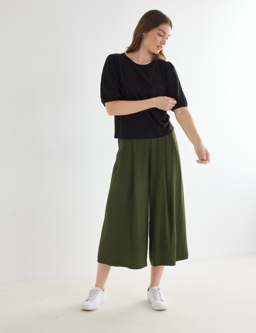 Whistle Broderie Knit Tee, Black product photo View 03 L