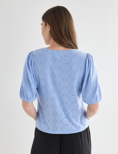Whistle Broderie Knit Tee, Heather product photo View 02 L
