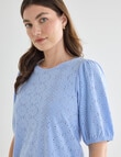 Whistle Broderie Knit Tee, Heather product photo View 04 S